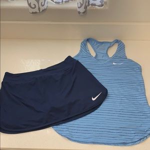 Nike SZ S Tennis Outfit Blue Skirt & Top EUC!